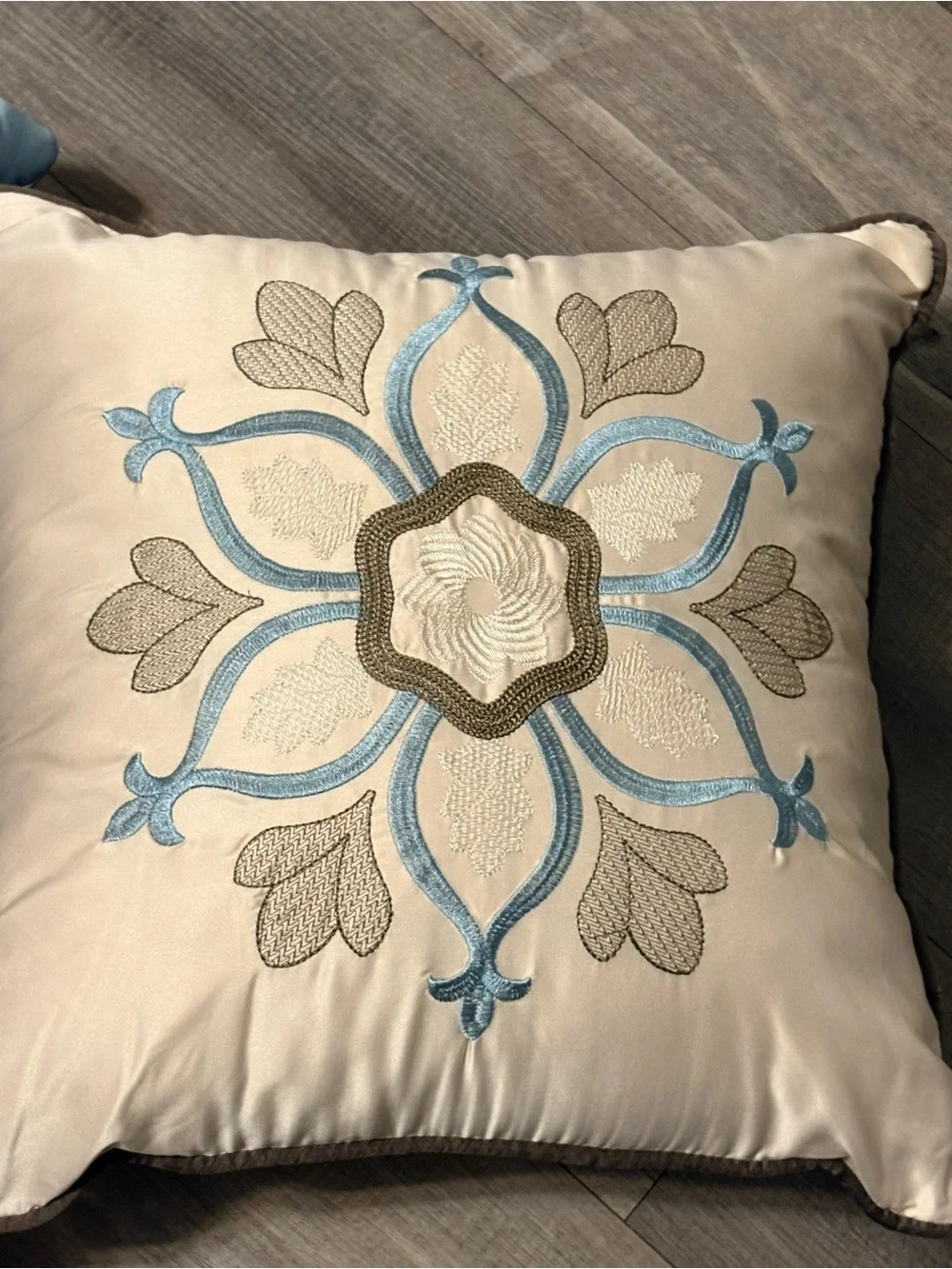 Chezmoi Collection Upland 7-Piece Comforter Set Queen Teal Brown Quilted